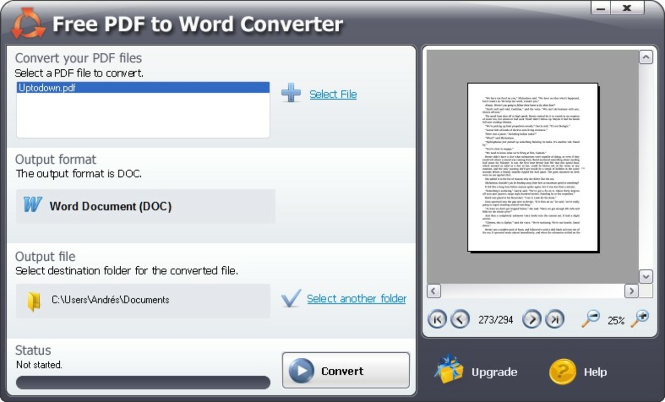 Free PDF to Word Converter 5.2 for Windows Screenshot 2
