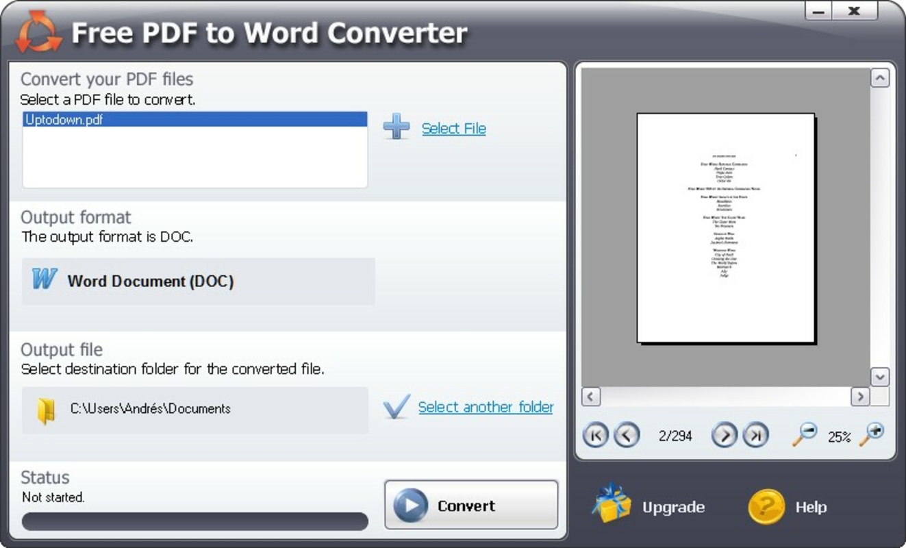 Free PDF to Word Converter 5.2 for Windows Screenshot 3