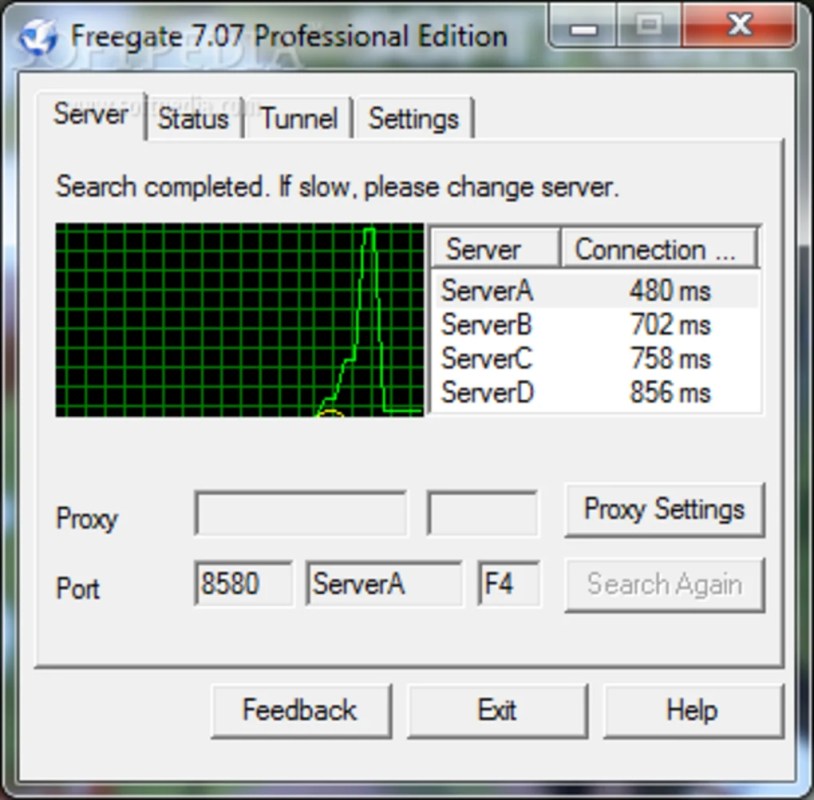 Freegate 7.90 for Windows Screenshot 1