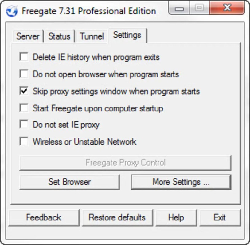 Freegate 7.90 for Windows Screenshot 3