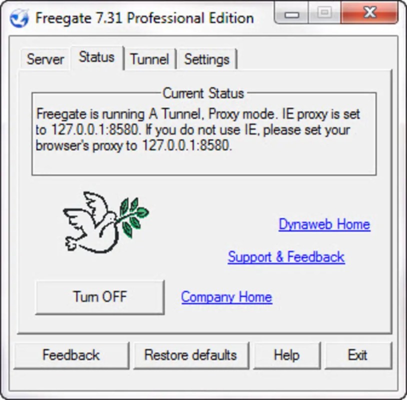 Freegate 7.90 for Windows Screenshot 5