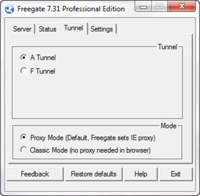 Freegate 7.90 for Windows Screenshot 7