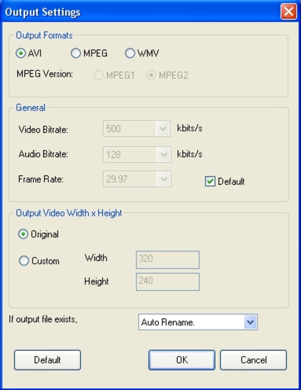 Freez Flv to AVI MPEG WMV Converter 1.6 for Windows Screenshot 1