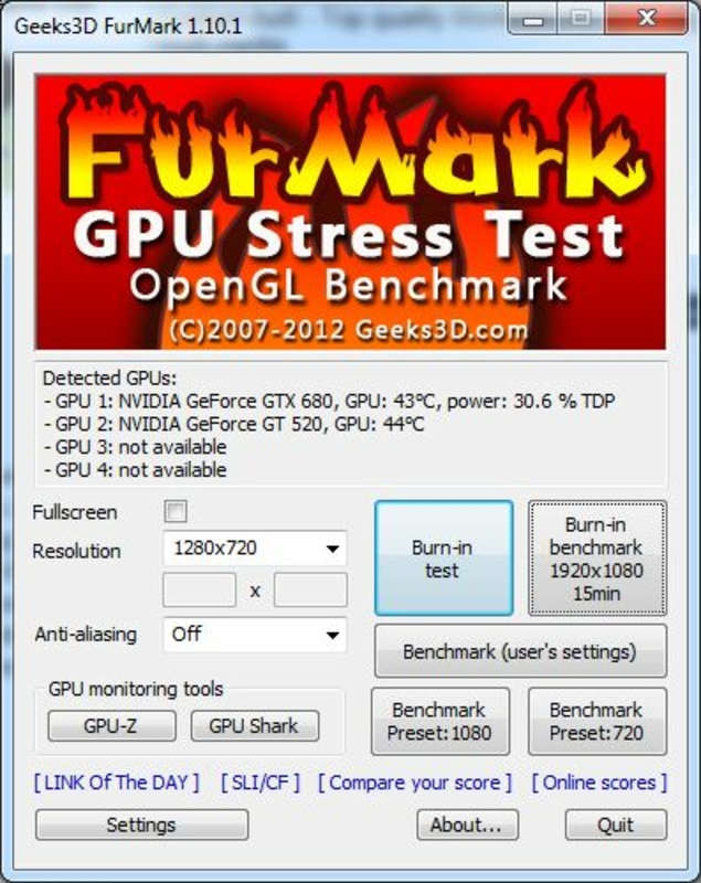 FurMark 1.33.0.0 for Windows Screenshot 1