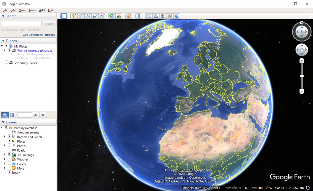 Google Earth 7.3.6.9345 for Windows Screenshot 1