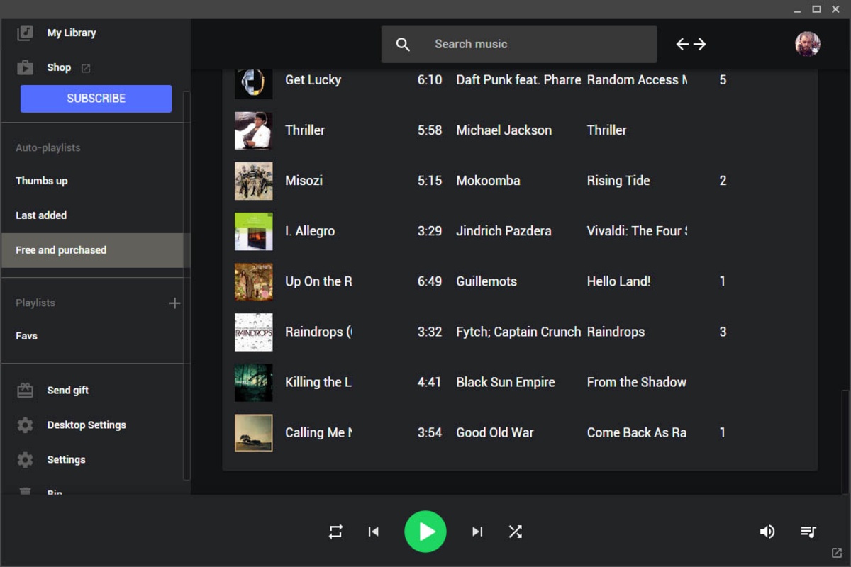 Google Play Music Desktop 3.0.0 (64-bit) feature