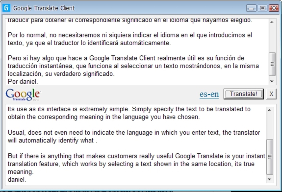 Google Translate Client 6.2.620 for Windows Screenshot 2