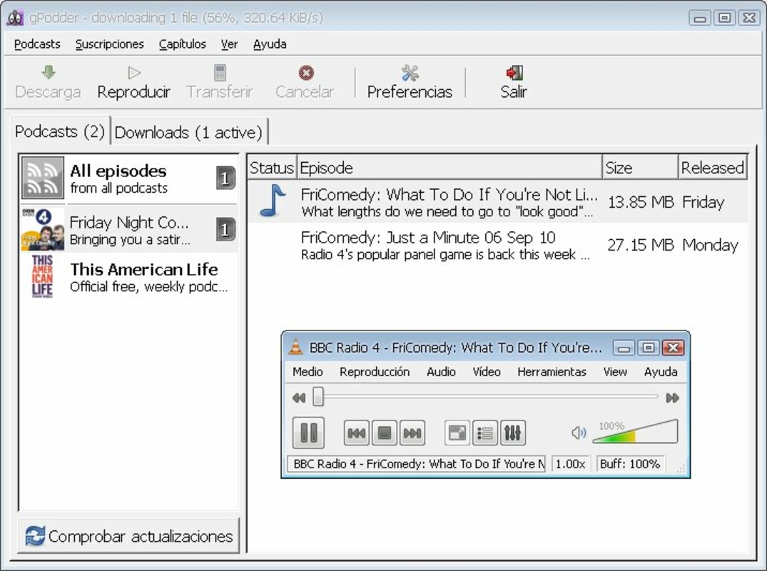 gPodder 3.11.1 for Windows Screenshot 2