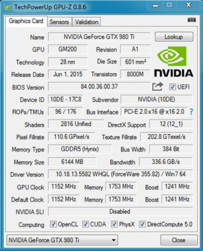 GPU-Z 2.52.0 for Windows Screenshot 1
