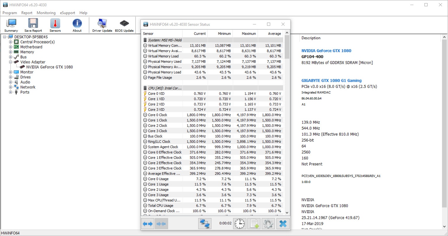 HWiNFO Portable 7.66 for Windows Screenshot 1