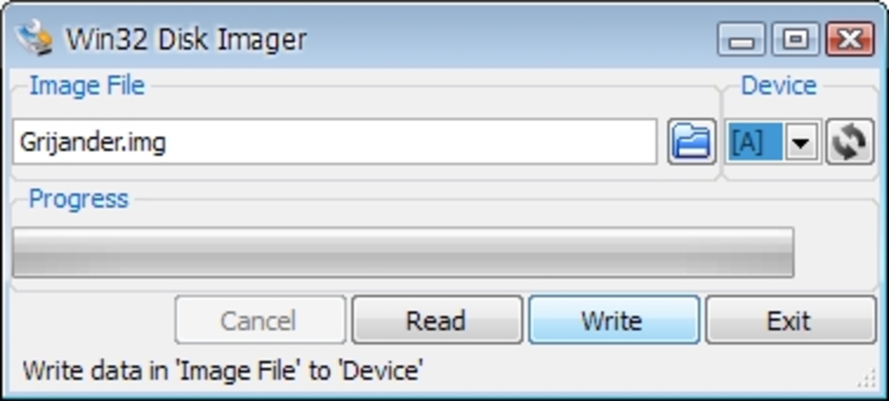 Image Writer 0.2-Alpha for Windows Screenshot 1