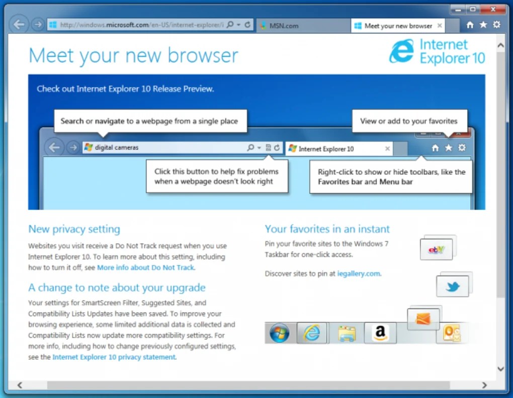 Internet Explorer 10 for Windows 7 10.0.9200.16521 Screenshot 1