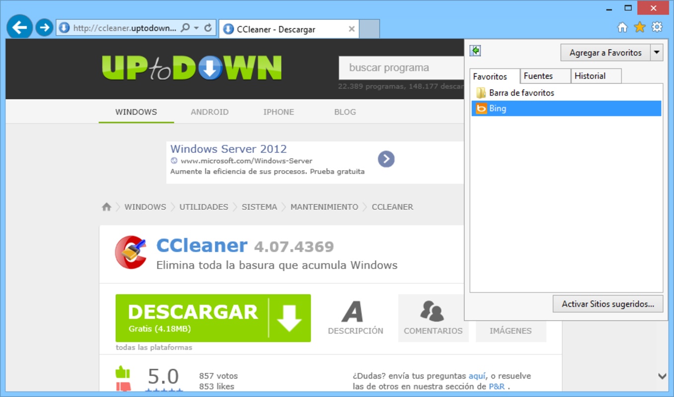 Internet Explorer 11 for Windows 7 11.0.9600.16384 Screenshot 2