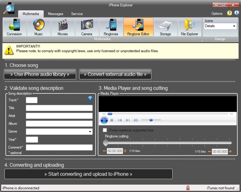 iPhone Explorer 0.9.28.0 for Windows Screenshot 1