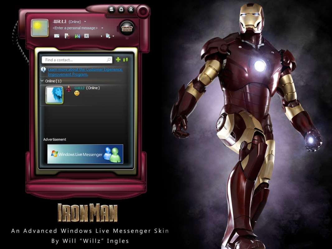 Iron Man Windows Live Messenger Skin 1.0.0 for Windows Screenshot 3
