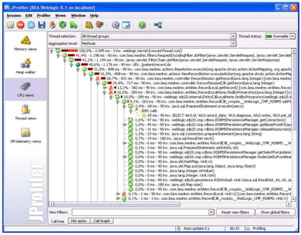 Jprofiler 5.0 for Windows Screenshot 1