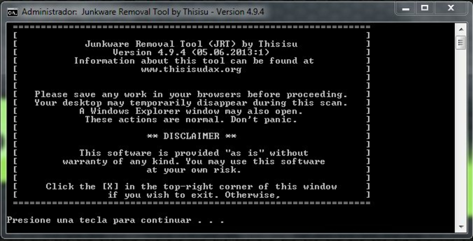 Junkware Removal Tool 8.1.4 for Windows Screenshot 1