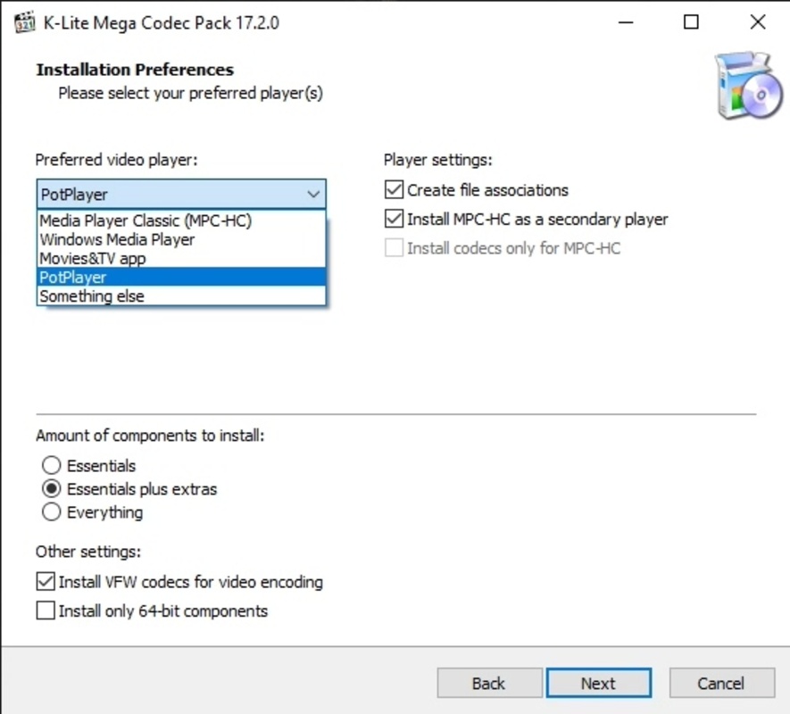 K-Lite Codec Pack (Mega) 17.5.0 for Windows Screenshot 2