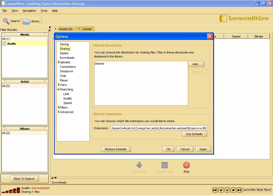 LemonWire 5.7.3 for Windows Screenshot 2