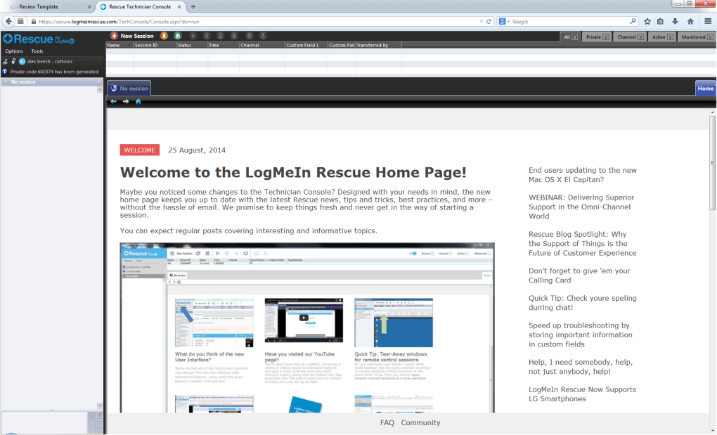 LogMeIn Rescue  Screenshots for Windows Screenshot 1