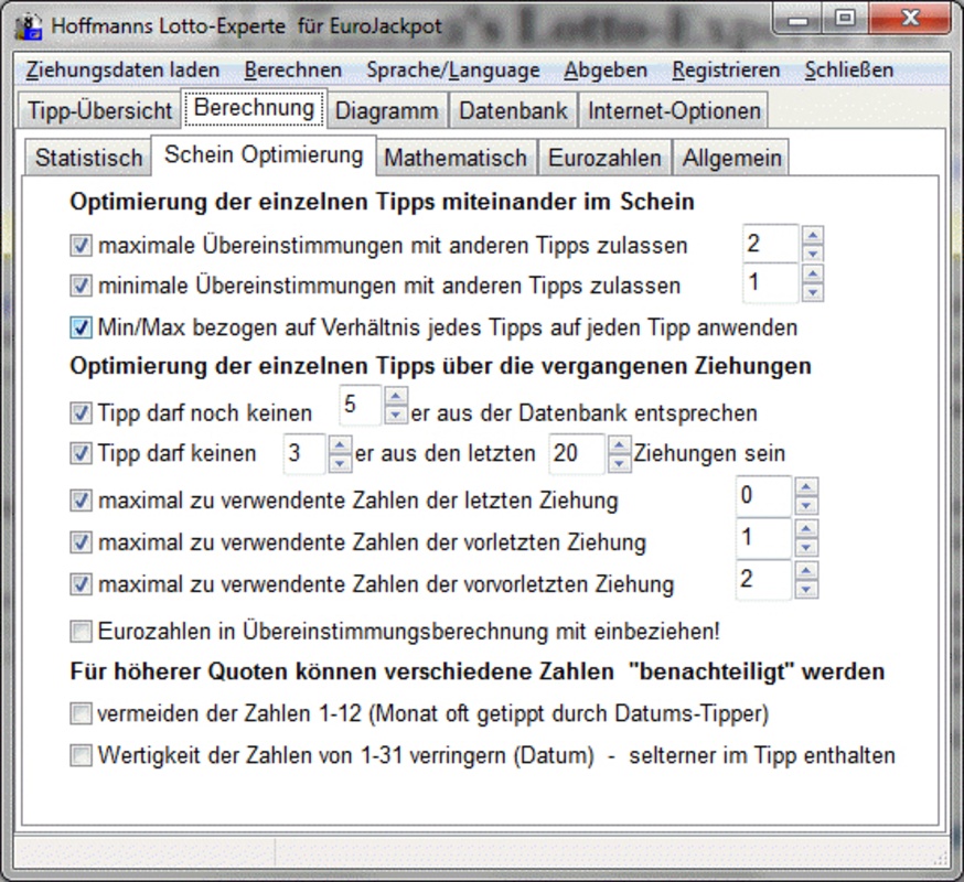 Lotto-Experte EuroJackpot 1.11 for Windows Screenshot 2