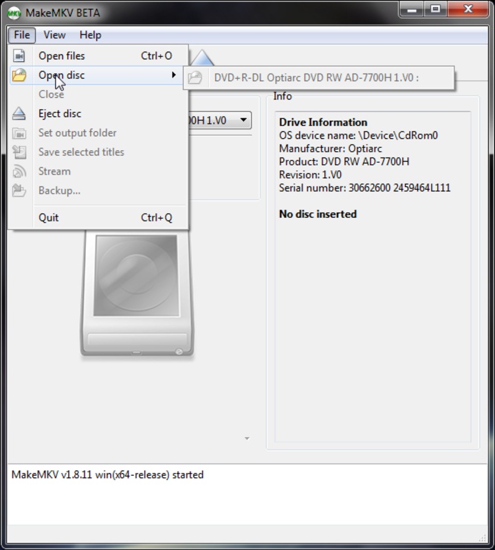 MakeMKV 1.17.0 for Windows Screenshot 2