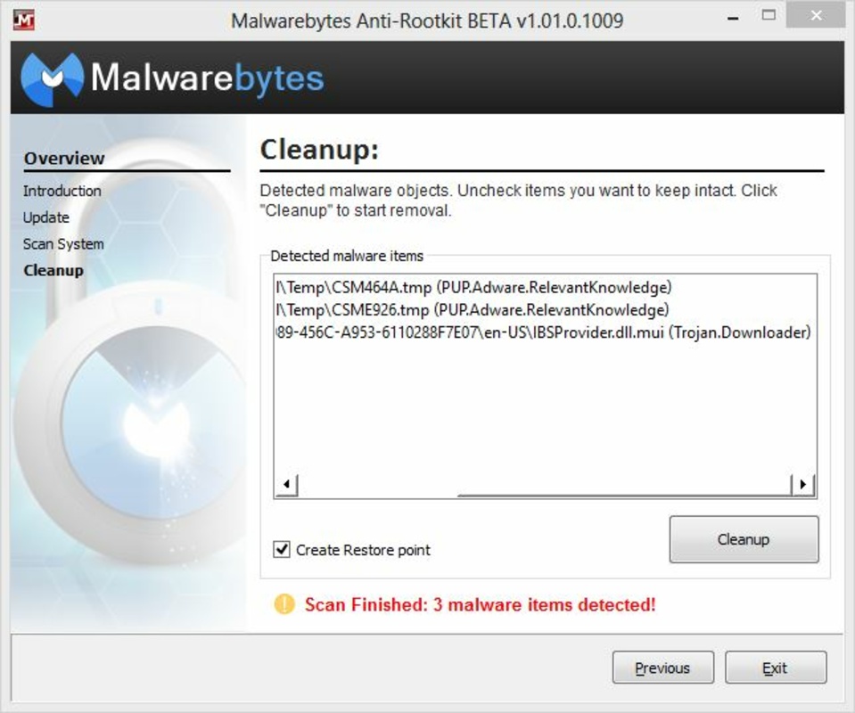 Malwarebytes Anti-Rootkit 1.10.3.1001 for Windows Screenshot 1