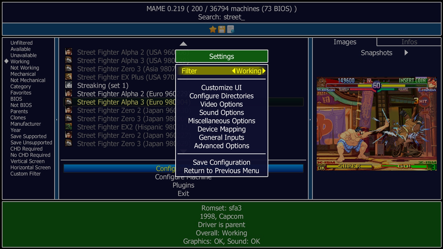 MAME 0.253 for Windows Screenshot 2
