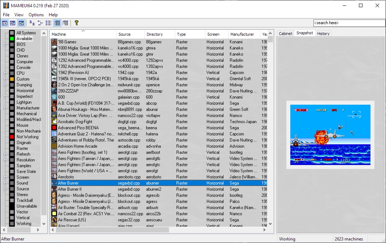 MameUI64 248 for Windows Screenshot 1