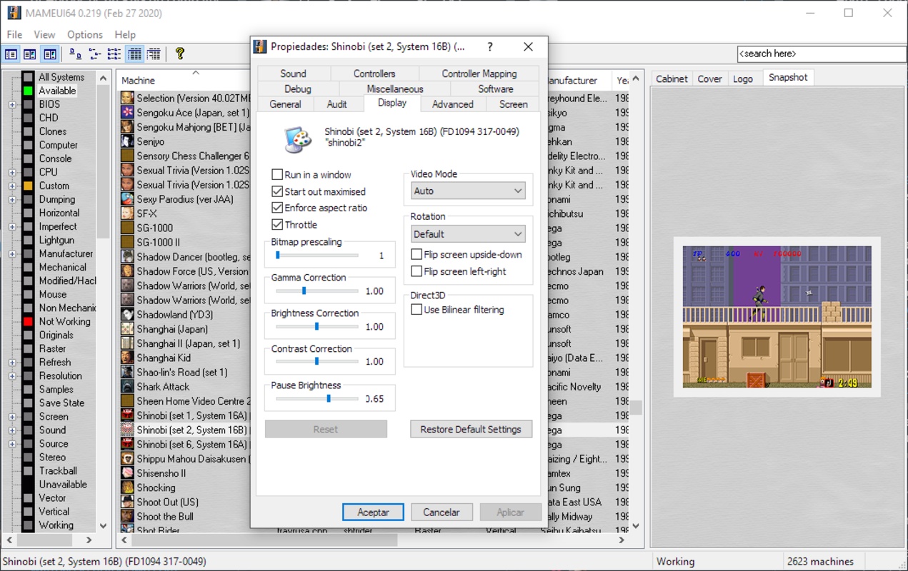 MameUI64 248 for Windows Screenshot 4