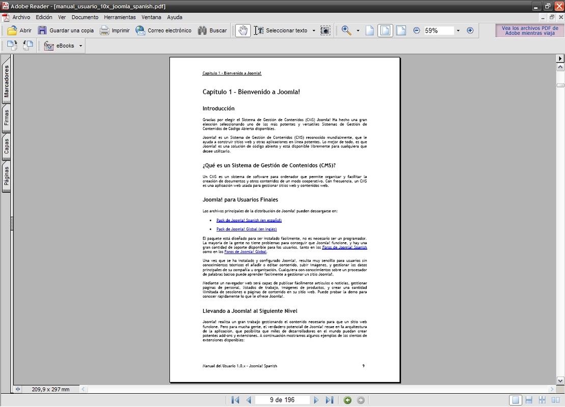 Manual de usuario de Joomla 1.0 for Windows Screenshot 2