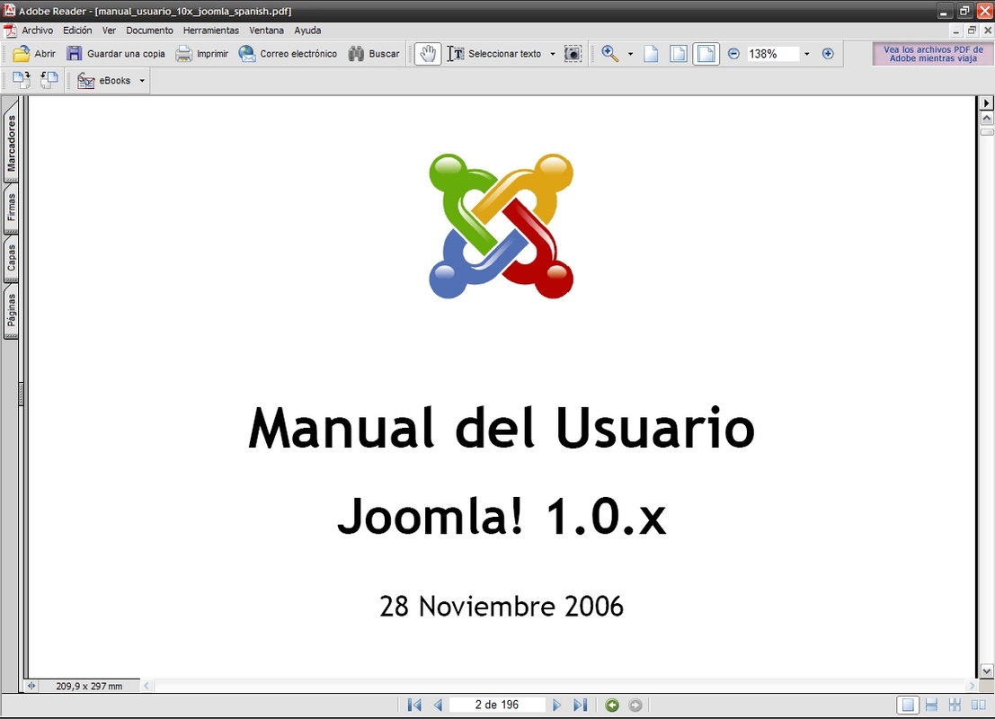 Manual de usuario de Joomla 1.0 for Windows Screenshot 3