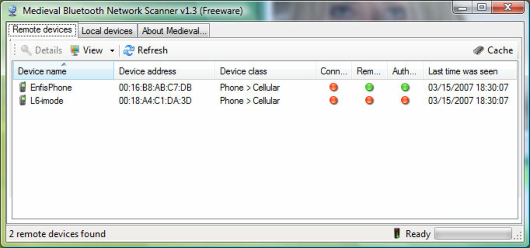 Medieval Bluetooth Network Scanner 1.4.0.0 feature