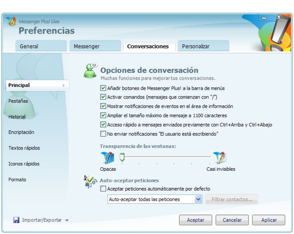 Messenger Plus Extension 3.63.148 for Windows Screenshot 1