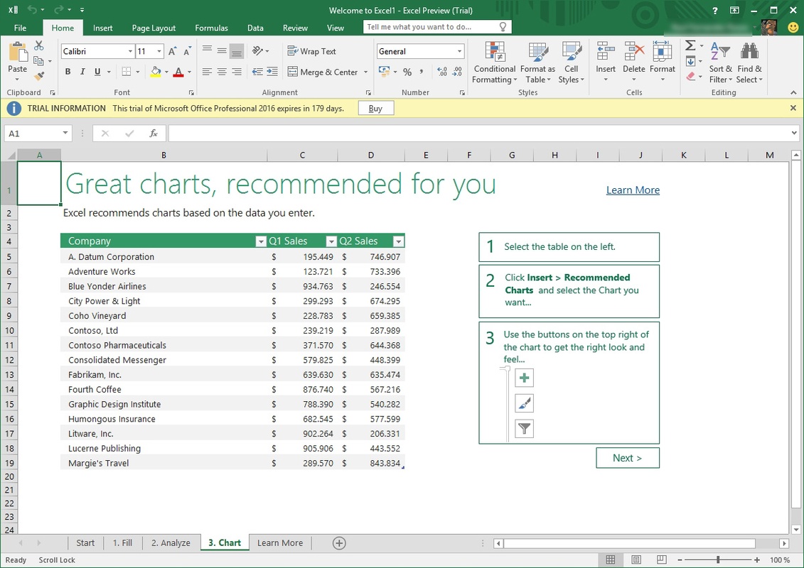 Microsoft Excel 2016 Preview (32-bit) for Windows Screenshot 4