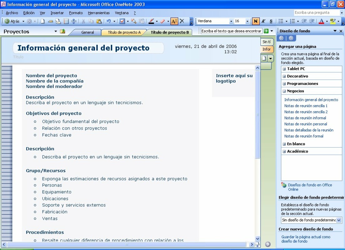 Microsoft Office OneNote 2003 for Windows Screenshot 4