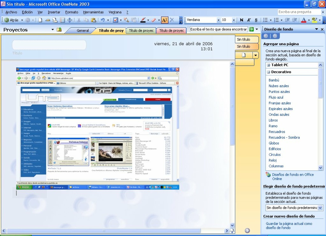 Microsoft Office OneNote 2003 for Windows Screenshot 5