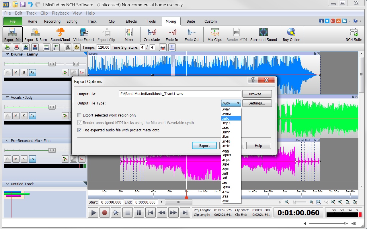 MixPad Free Music Mixer and Recording Studio 9.51 for Windows Screenshot 2