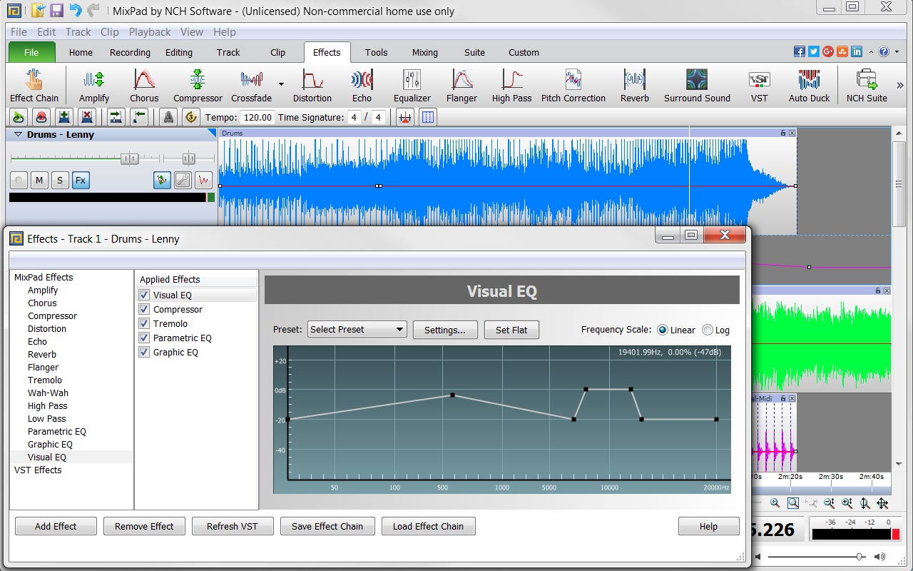 MixPad Free Music Mixer and Recording Studio 9.51 for Windows Screenshot 4