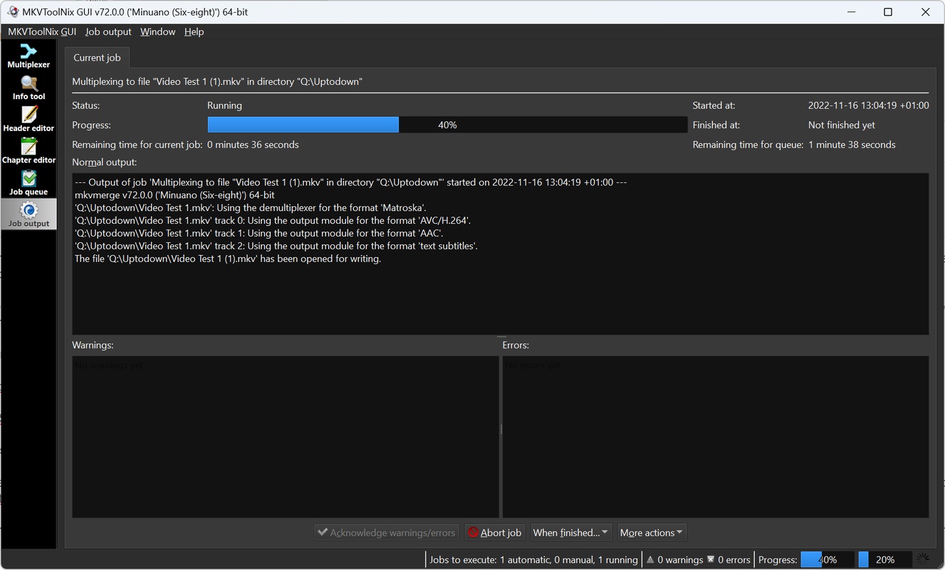 MKVToolnix 75.0.0 for Windows Screenshot 2