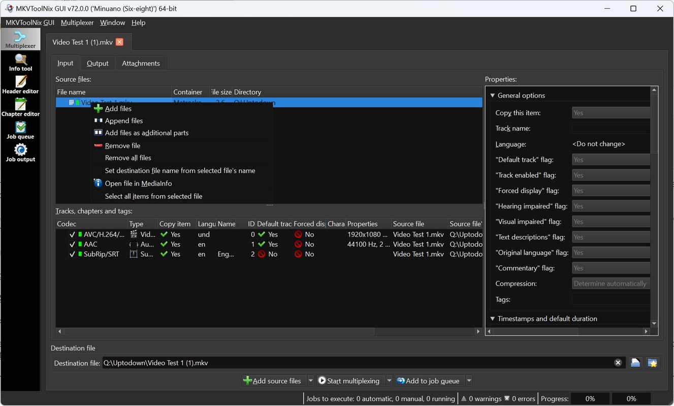 MKVToolnix 75.0.0 for Windows Screenshot 4