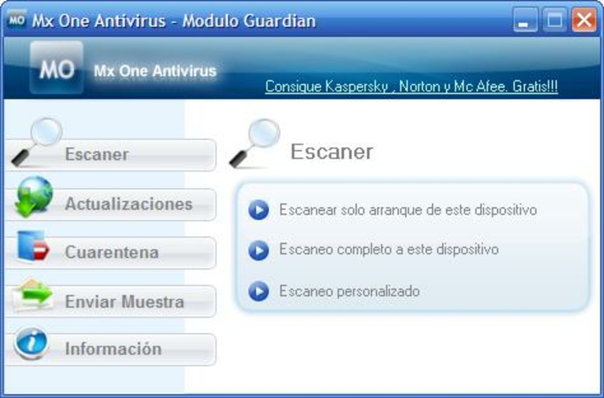 Mx One Antivirus 4.5 for Windows Screenshot 1