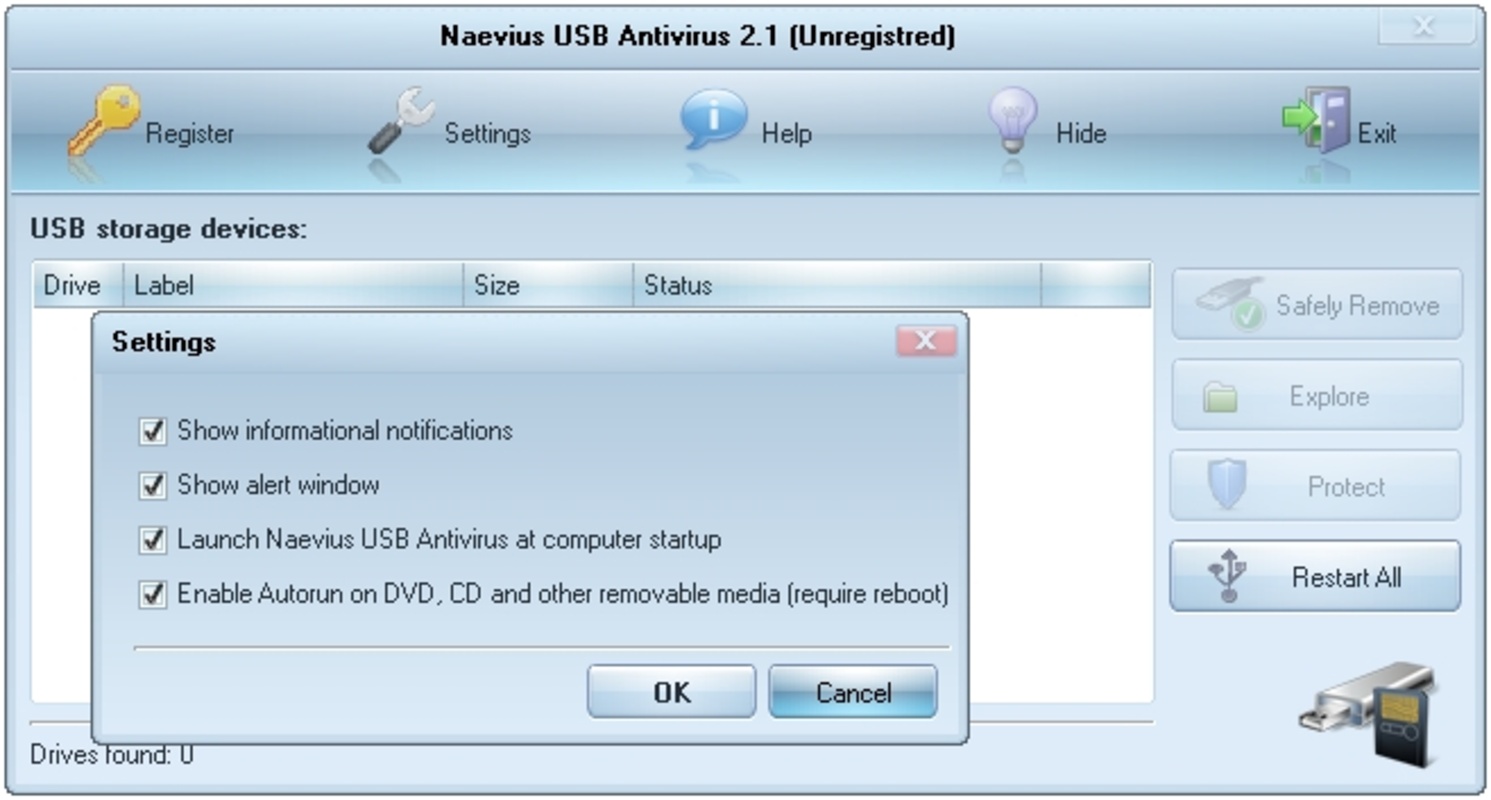 Naevius USB Antivirus 2.1 for Windows Screenshot 2
