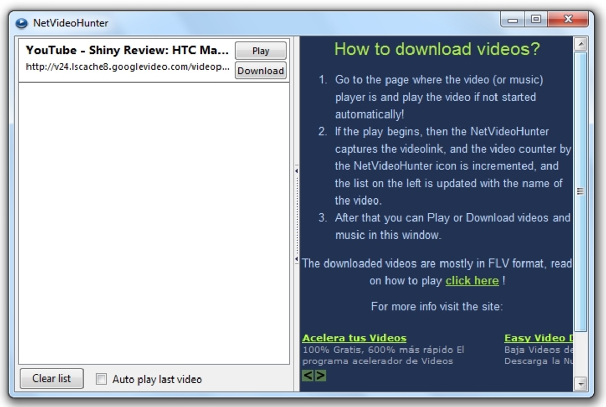 NetVideoHunter 0.4.2 for Windows Screenshot 1