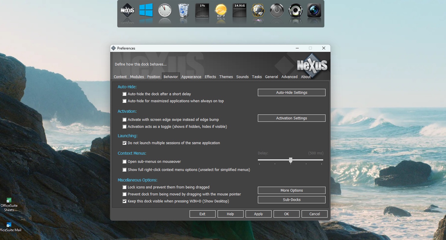 Nexus Dock 22.7 for Windows Screenshot 9