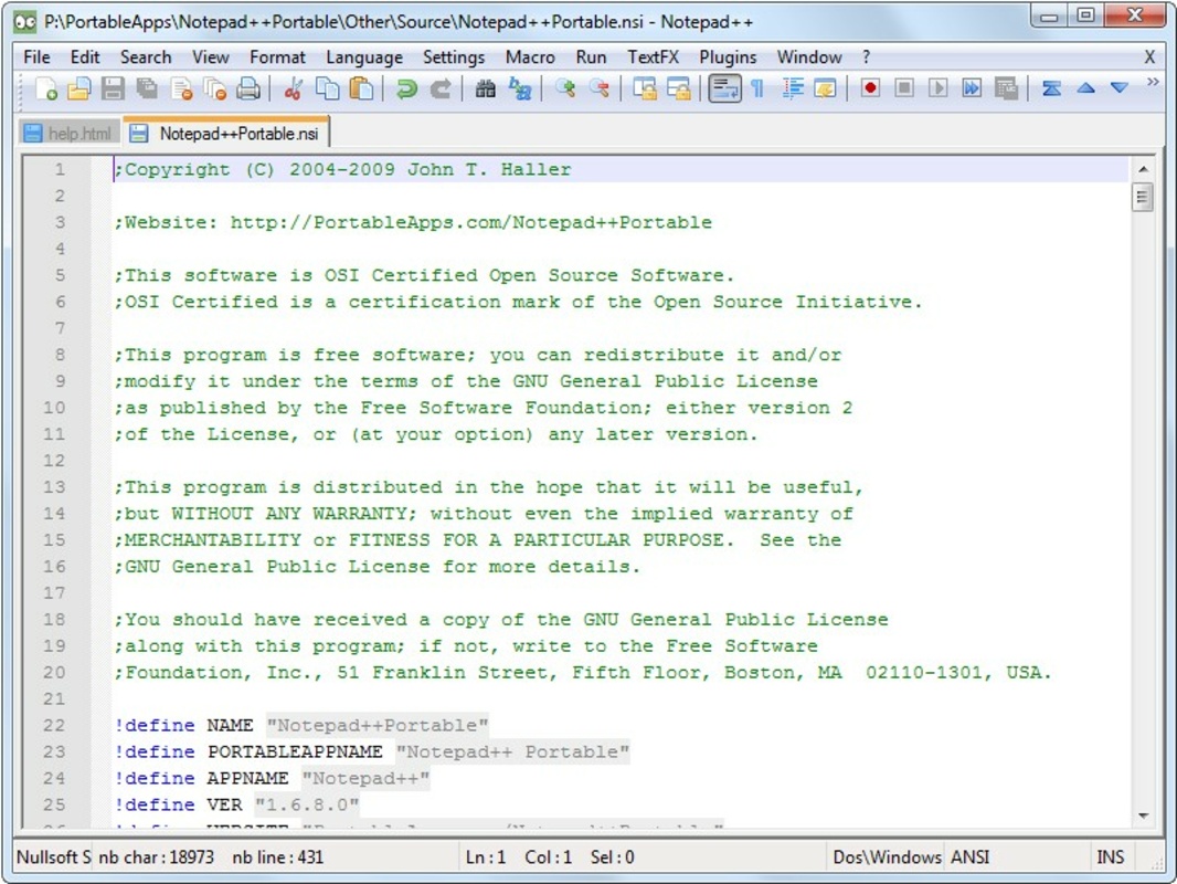 Notepad++ Portable 8.6.2 feature