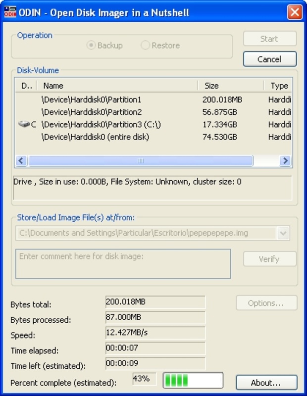 ODIN 0.34 for Windows Screenshot 1