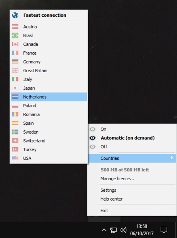 OkayFreedom VPN 1.8.18 for Windows Screenshot 5