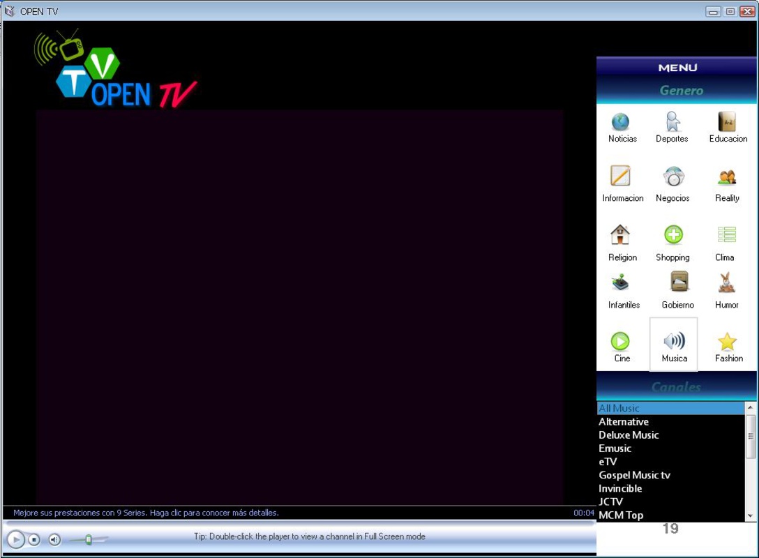Open TV 1.08 for Windows Screenshot 1