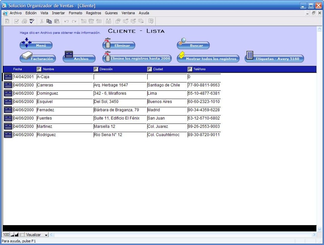 Organizador de Ventas 9.0 for Windows Screenshot 1